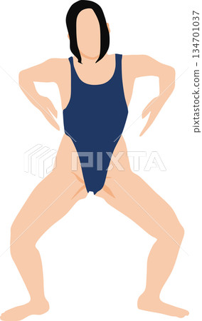 擺姿勢的女性剪影插圖 擺姿勢的女性剪影插圖 134701037