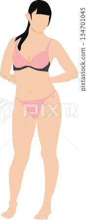 Silhouette illustration of a posing woman Silhouette illustration of a posing woman 134701045