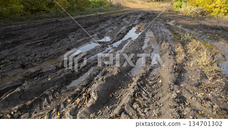 Autumn mudslides and roads Autumn mudslides and roads 134701302