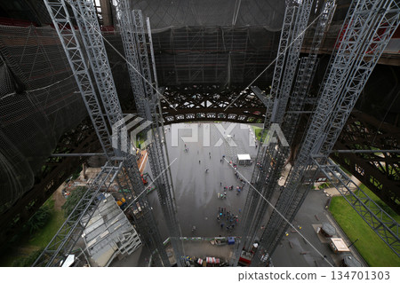 Metal construction of the Eiffel Tower 134701303