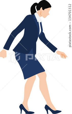 Illustration of a walking businesswoman Illustration of a walking businesswoman 134701312