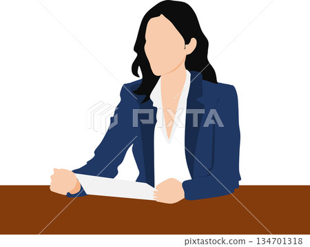 Illustration of a businesswoman doing office work 134701318