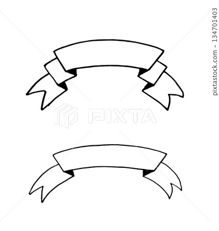 Hand drawn paper banner doodle Hand drawn paper banner doodle 134701403
