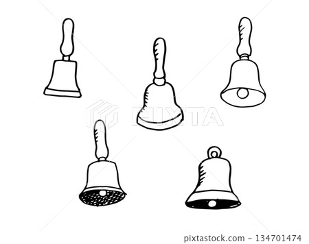 Hand drawn bell doodle Hand drawn bell doodle 134701474