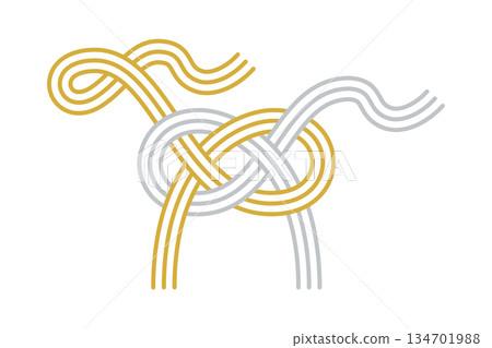 水引,用於馬匹的新年賀卡和與馬匹相關的慶祝活動(賽馬、騎馬俱樂部、牧場)的水引 水引,用於馬匹的新年賀卡和與馬匹相關的慶祝活動(賽馬、騎馬俱樂部、牧場)的水引 134701988