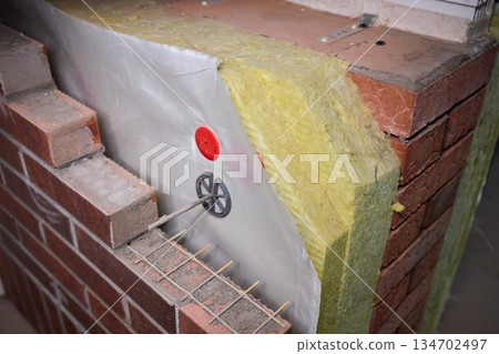 building overview, Details of outer wall and construction components, Close examination of design features and construction materials used in building 134702497