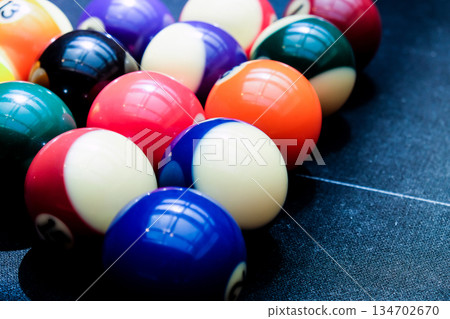 Billiard balls on the table Billiard balls on the table 134702670