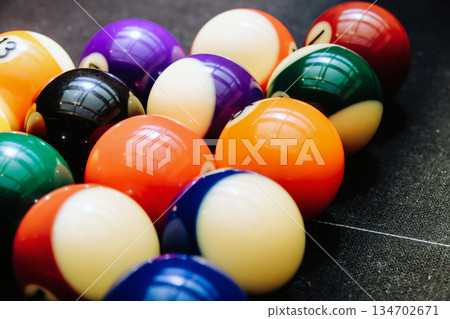 Billiard balls on the table 134702671