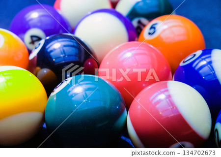 Billiard balls on the table Billiard balls on the table 134702673