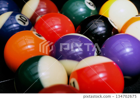 Billiard balls on the table Billiard balls on the table 134702675