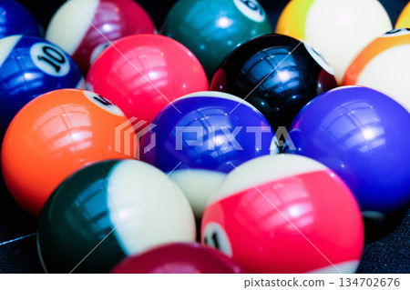 Billiard balls on the table 134702676