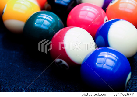 Billiard balls on the table 134702677