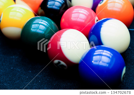 Billiard balls on the table Billiard balls on the table 134702678