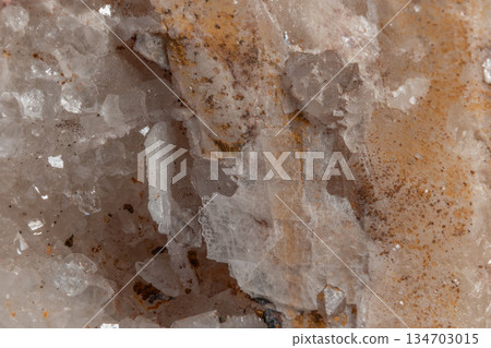 Surface of clear minerals with crystals and reflections inside 134703015
