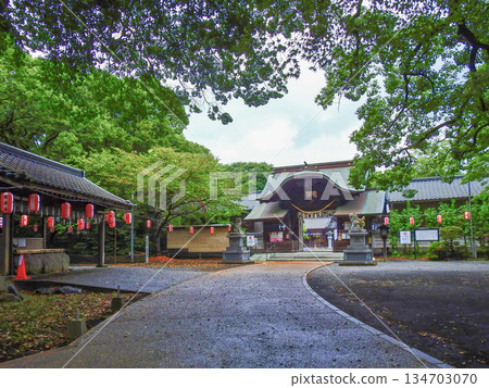 福岡縣築城郡八幡古友神社的神社大門及淨身池（清水池） 134703070