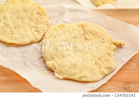 Tofu rice flour bread with sesame seeds 134703141