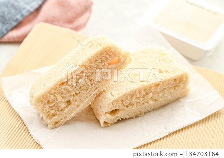 Microwave-made steamed tofu rice flour bread Microwave-made steamed tofu rice flour bread 134703164