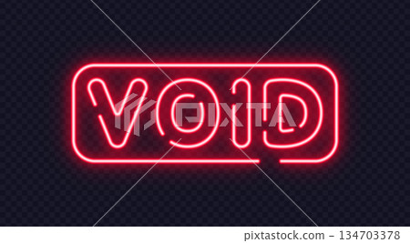 Red neon void sign with minimalist lettering, suitable for abstract concepts and sci-fi designs. Clean glow creates mysterious modern atmosphere. Red neon void sign with minimalist lettering, suitable for abstract concepts and sci-fi designs. Clean glow creates mysterious modern atmosphere. 134703378