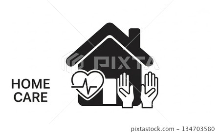 一套簡單的圖示（向量圖），代表健康支援 1 134703580