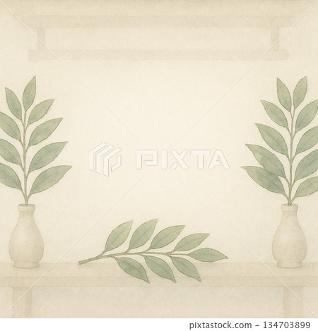 榊系列：對稱的日式背景，兩側分別是瓶子和榊樹 134703899