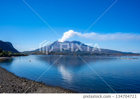 Sakurajima scenery seen from Roadside Station Tarumi Sakurajima scenery seen from Roadside Station Tarumi 134704721
