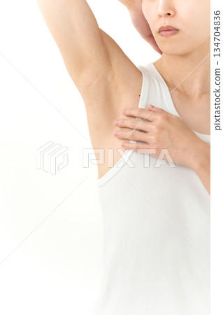 Beauty men, unwanted hair removal, armpit hair removal, hands 134704836