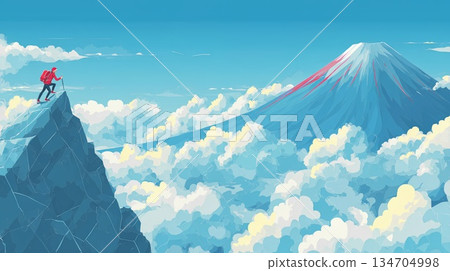 climber climbing a mountain 134704998