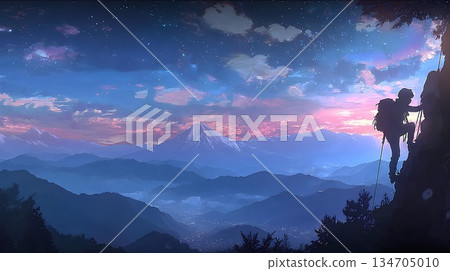 climber climbing a mountain 134705010