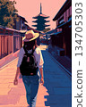 Young woman traveling in Kyoto 134705303