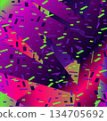 Abstract geometric shapes with confetti background vector illustration. Neon gradient pattern. Trendy modern graphic design for Cover Banner Backdrop Poster Flyer Party Decor Template Event Greeting 134705692