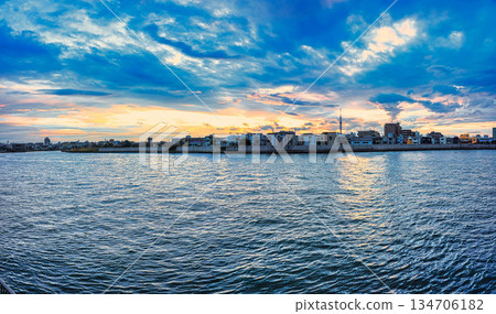 Stain in sunset 134706182