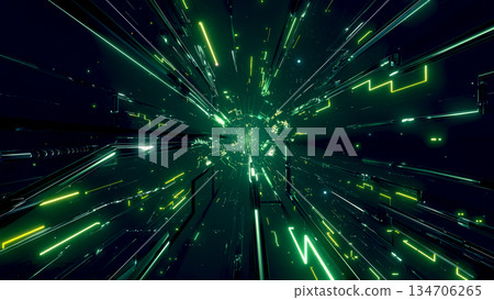 VJ Tunnel Warp Space Cyber Green [其他版本] 134706265