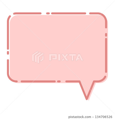 simple pink speech bubble simple pink speech bubble 134706526