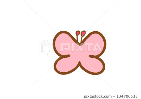 簡單可愛的蝴蝶插圖 134706533