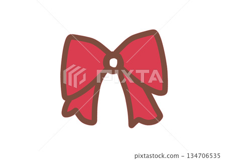 簡單的紅絲帶插圖 134706535