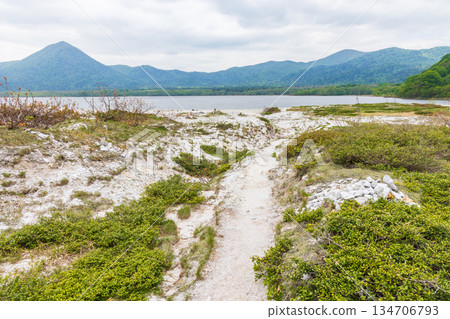 Osorezan Bodaiji Temple, one of Japan's three major sacred sites 134706793