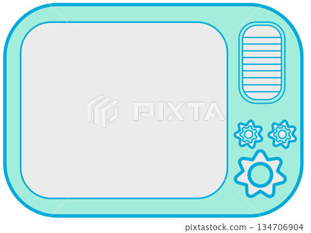 薄荷綠復古電視機框 134706904