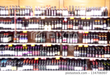 Supermarket Wine Section Alcohol Italy Supermarket Wine Section Alcohol Italy 134706997