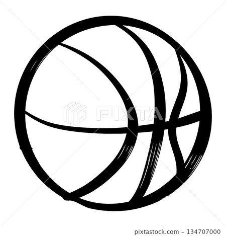 Basketball icon hand drawn style isolated on white background 134707000