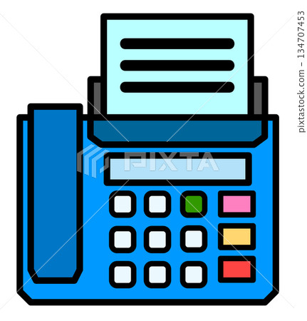 Illustration of a convenient fax machine that can be used to make calls and send and receive documents 134707453