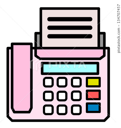 Illustration of a convenient fax machine that can be used to make calls and send and receive documents Illustration of a convenient fax machine that can be used to make calls and send and receive documents 134707457