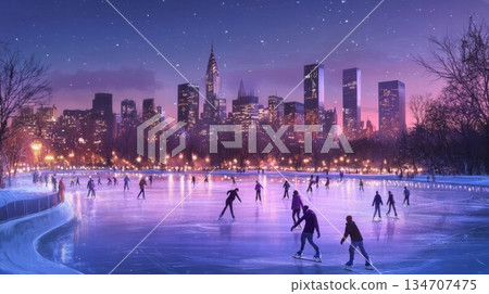 a man walks in the city at night a man walks in the city at night 134707475