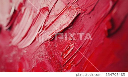 Crimson Canvas: A Close-Up of Artistic Passion 134707485