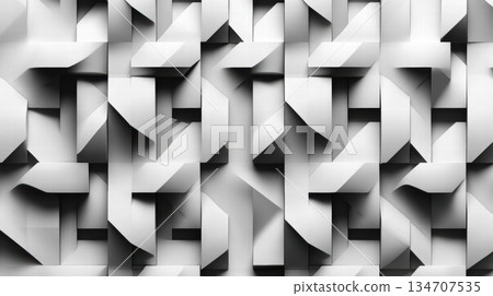 Abstract Monochromatic Interlocking Geometric Pattern 134707535