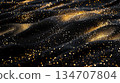 Black and Gold Glitter Waves: A Shimmering Abstract Background 134707804