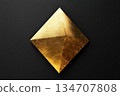 Golden Diamond on Black Background: A Minimalist Design Concept 134707808