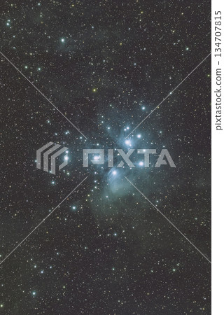 The Pleiades star cluster shines blue The Pleiades star cluster shines blue 134707815