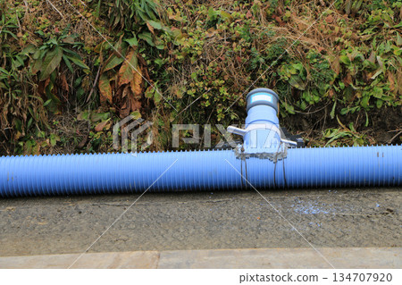 PVC pipes placed at the site PVC pipes placed at the site 134707920
