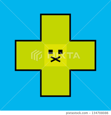 Pixelated Plus Sign with Face Pixelated Plus Sign with Face 134708086
