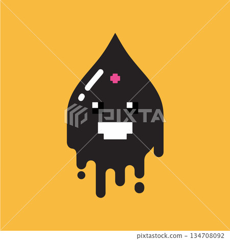 Pixelated Oil Drop Character Pixelated Oil Drop Character 134708092